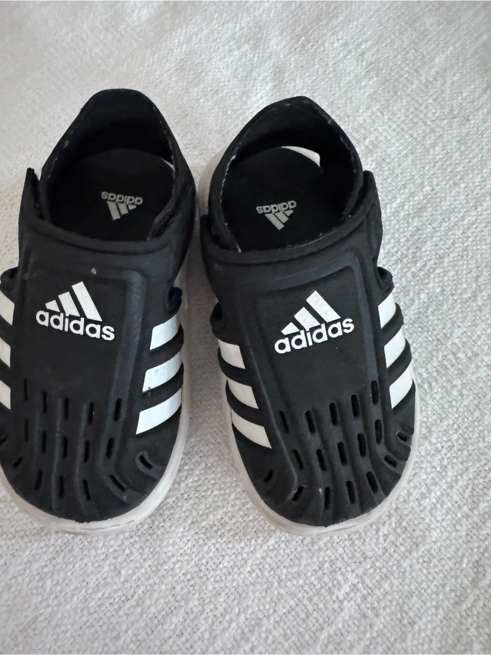 Adidas Closed-Toe Summer Water Sandals Toddler's Shoes Black/Cloud White SZ 6y